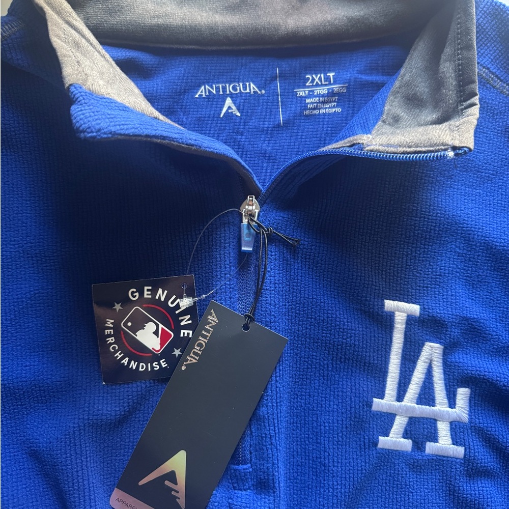 Antigua Royal Blue LA Dodgers Logo Quarter-Zip NWT
